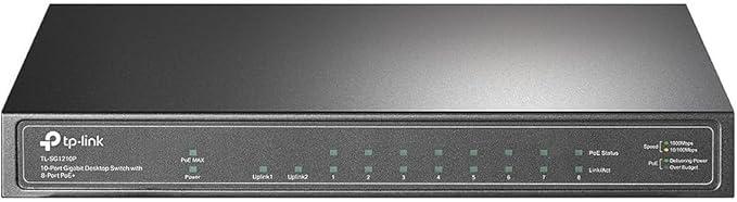 TP-Link TL-SG1210P 10-Port Gigabit Desktop Switch with 8-Port PoE+ TP- Link