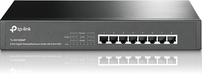 TP-Link TL-SG1008MP 8-Port Gigabit Desktop/Rackmount Switch with 8-Port PoE+ TP- Link
