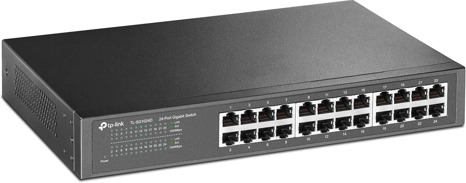 TP-Link 24-Port 10/100/1000Mbps Gigabit Desktop Rackmount Switch - TL-SG1024D TP- Link