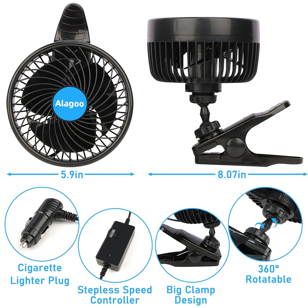 12V DC Single Head Car Fan Price in Kenya | 360° Rotatable Dashboard Fan Universal