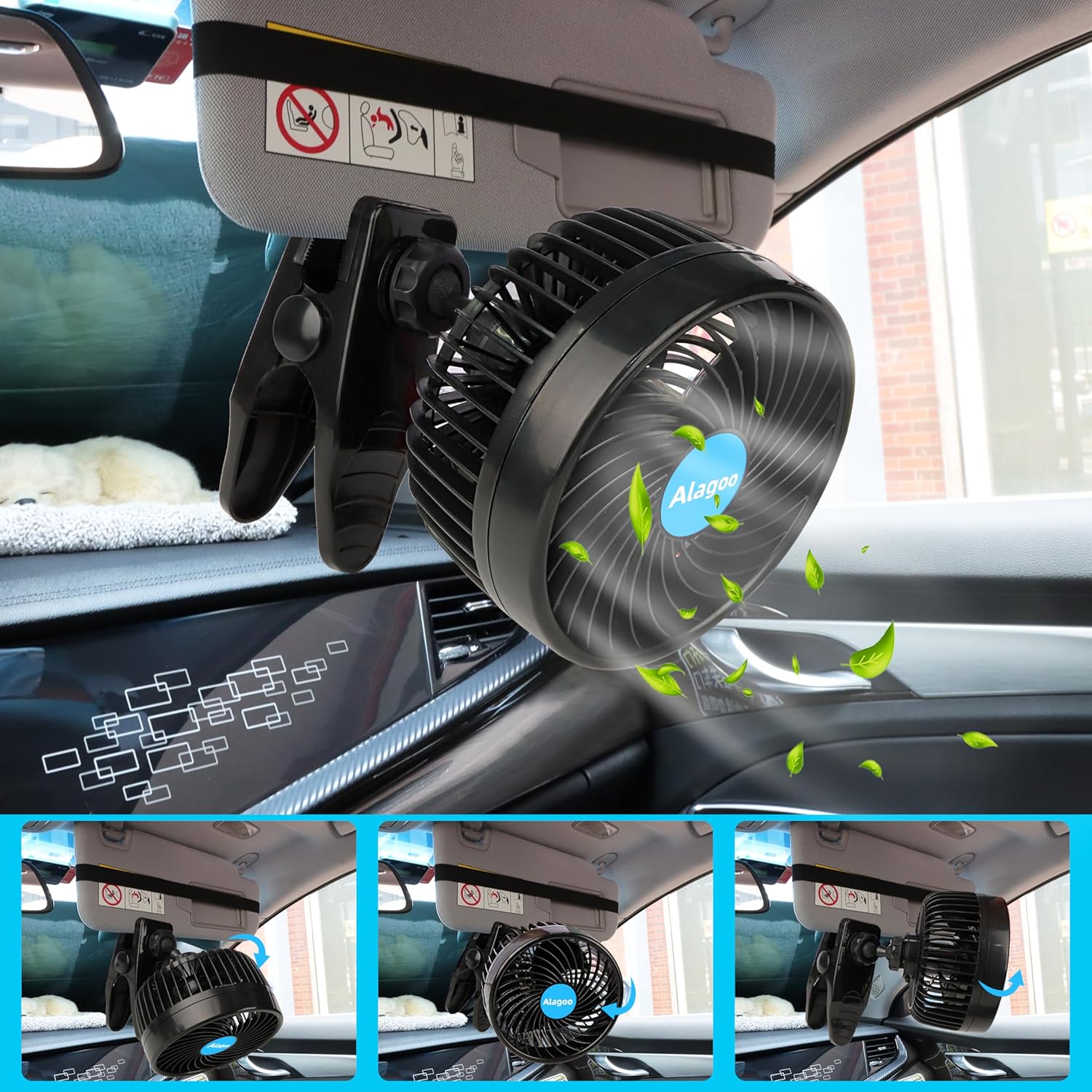 12V DC Single Head Car Fan Price in Kenya | 360° Rotatable Dashboard Fan Universal