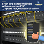 1U Rack Brush Panel: Cable Management, Airflow, Dust Control