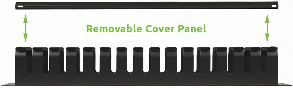 2U Horizontal Metallic Cable Manager: High-Capacity Rack Organizer