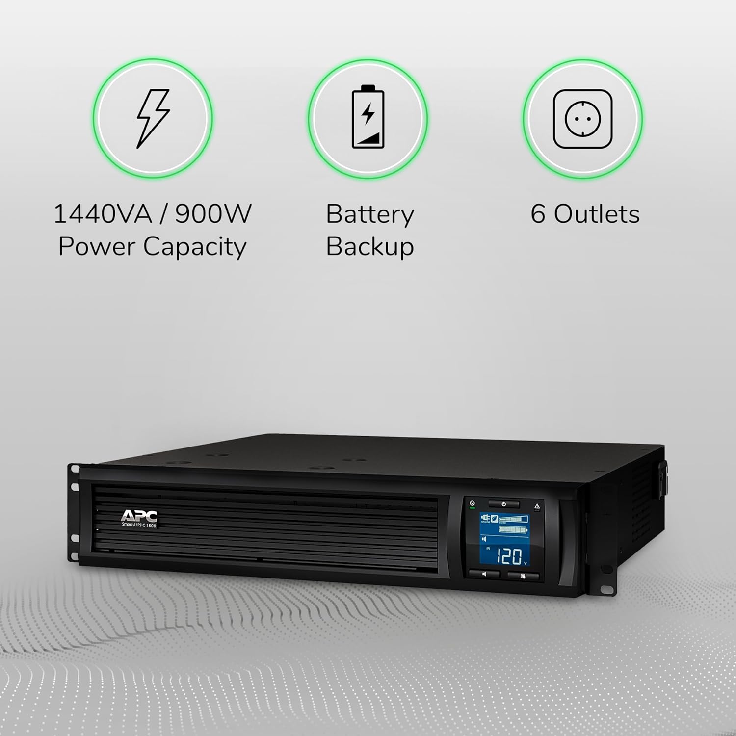 APC Smart-UPS C 1500VA/900W Rackmount 2U UPS | Pure Sine Wave & Cloud Monitoring (SMC1500I-2UC)