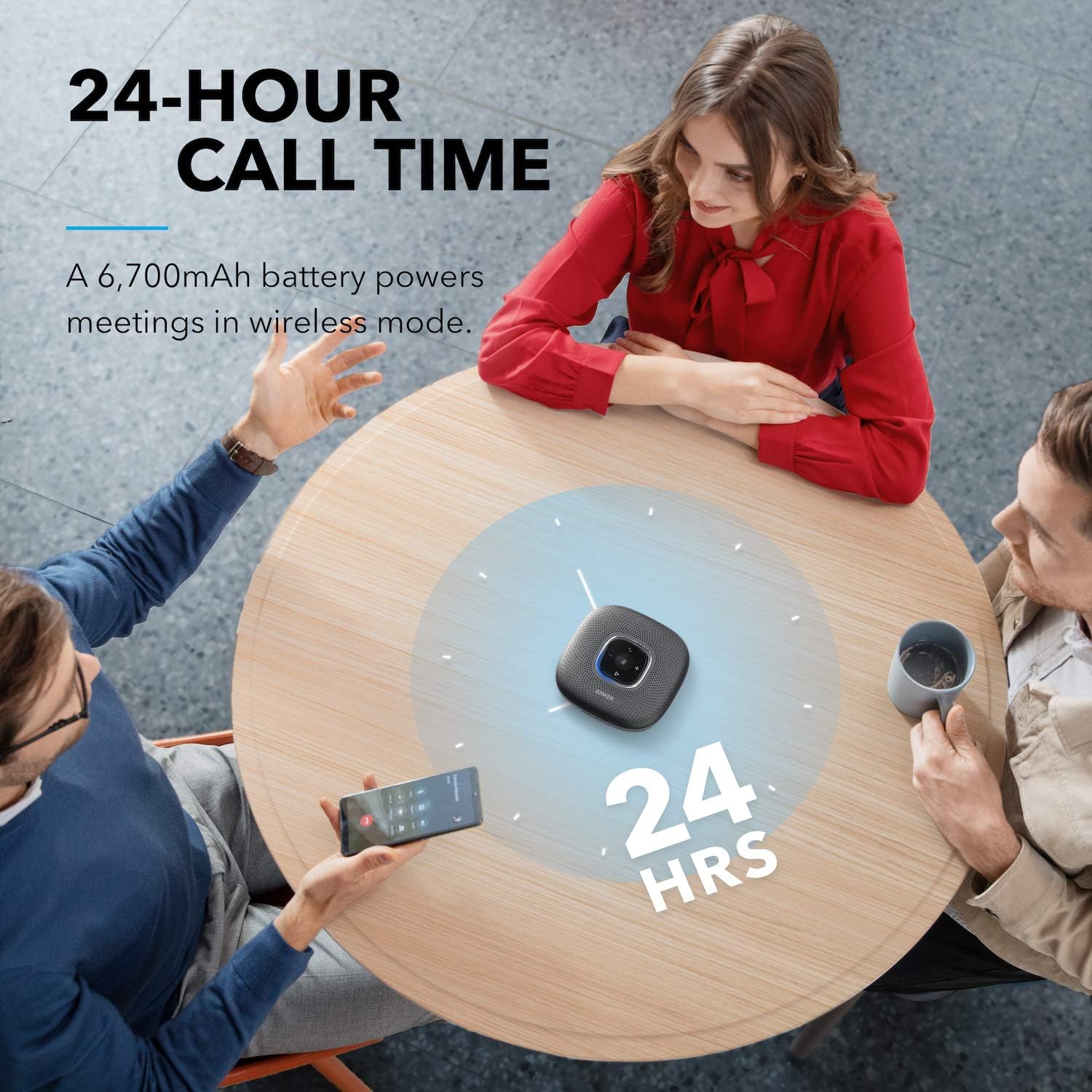 Anker PowerConf Portable Conference Speakerphone - 360° Voice Pickup & 24-Hour Battery