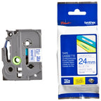 Brother TZ2-551 Label Tape 24mm x 8m – Black on Blue Laminated Tape for Brother P-touch Label Printers