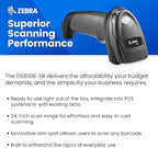 Zebra DS2278 Cordless 1D/2D Barcode Scanner Kit with Cradle (USB) - Easy POS Upgrade