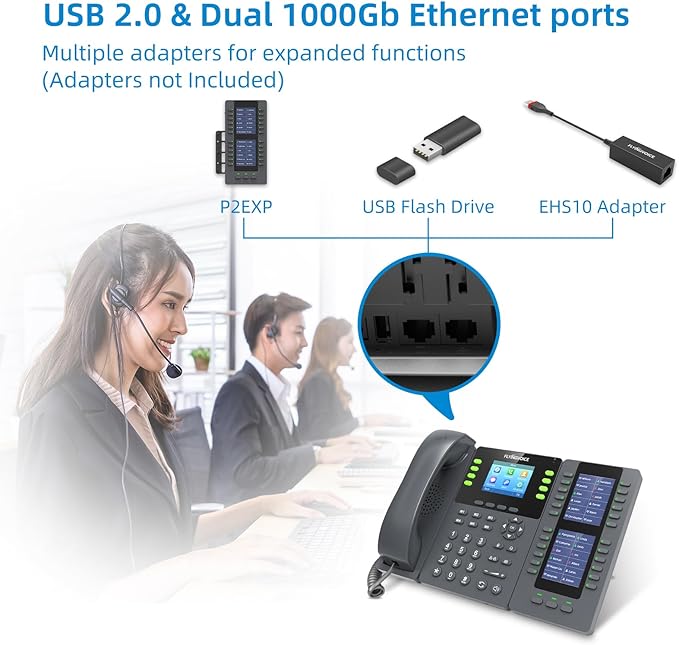 Flyingvoice P23G Business IP Phone: 8 SIP Lines, Gigabit PoE & HD Voice