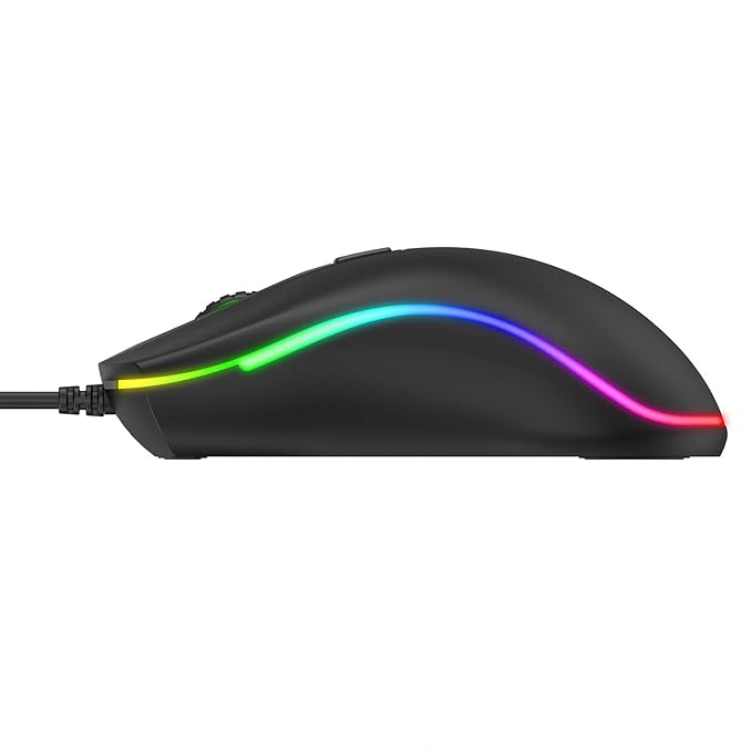 HAVIT MS72 Wired Optical Mouse: Adjustable 1200 DPI, 4 Buttons, RGB LED