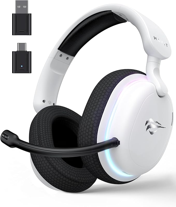 Havit Fuxi-H7 Wireless Gaming Headset - 5-Mode, 28ms Latency, 18H Battery & RGB