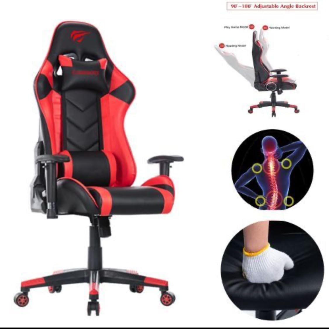 Havit GC932 Gaming Chair - Ergonomic, 2D Armrests, Lumbar & Head Pillows