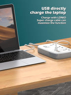 LDNIO SC3416 3250W Power Strip | 3 Universal Outlets + 4 USB Ports