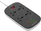LDNIO SC4407 Power Strip | 4 Outlets + 4 USB Ports with 18W QC Fast Charging