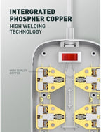 LDNIO SC4407 Power Strip | 4 Outlets + 4 USB Ports with 18W QC Fast Charging