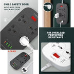 LDNIO SC4407 Power Strip | 4 Outlets + 4 USB Ports with 18W QC Fast Charging