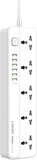 LDNIO SC5614 2500W Power Extension with 6 USB Ports & Surge Protection