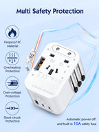 LDNIO Z6 65W GaN Universal Travel Adapter with USB-C & USB-A Ports
