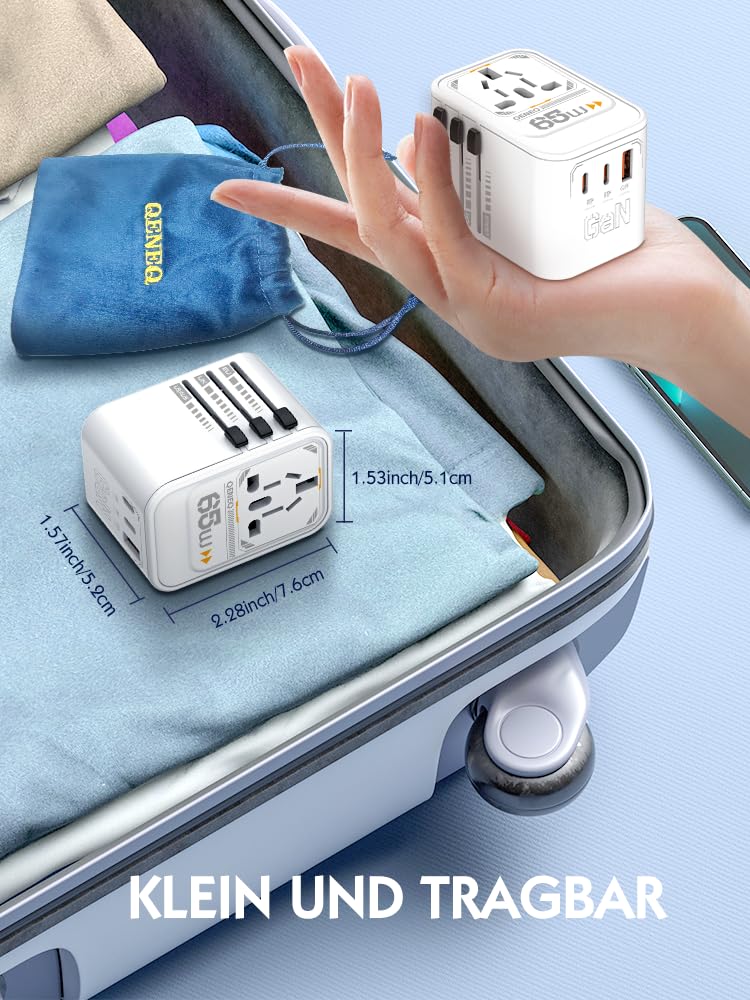 LDNIO Z6 65W GaN Universal Travel Adapter with USB-C & USB-A Ports