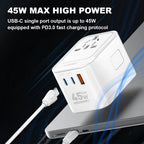 LDNIO Z8 45W GaN Universal Travel Adapter with USB-C & USB-A Ports