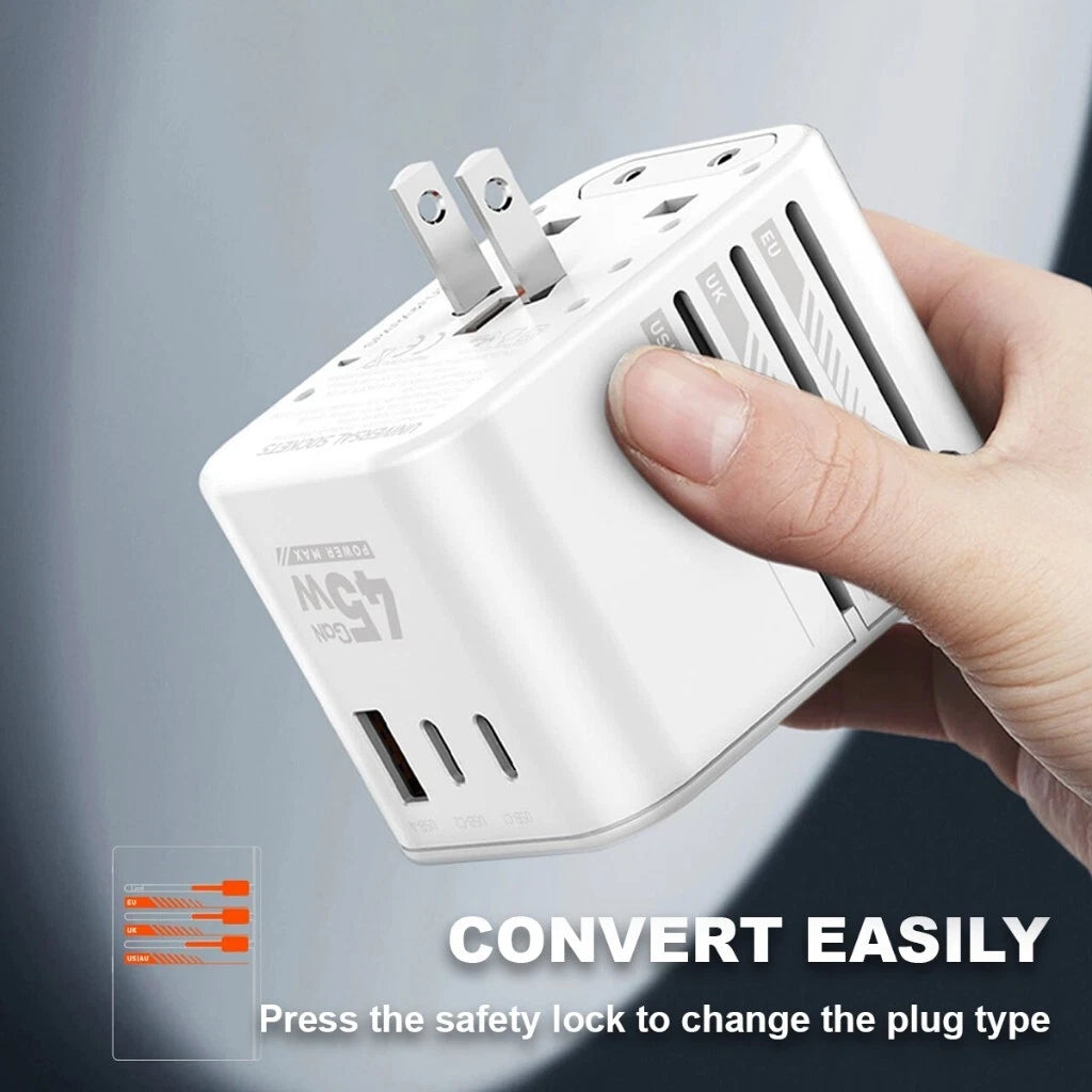 LDNIO Z8 45W GaN Universal Travel Adapter with USB-C & USB-A Ports