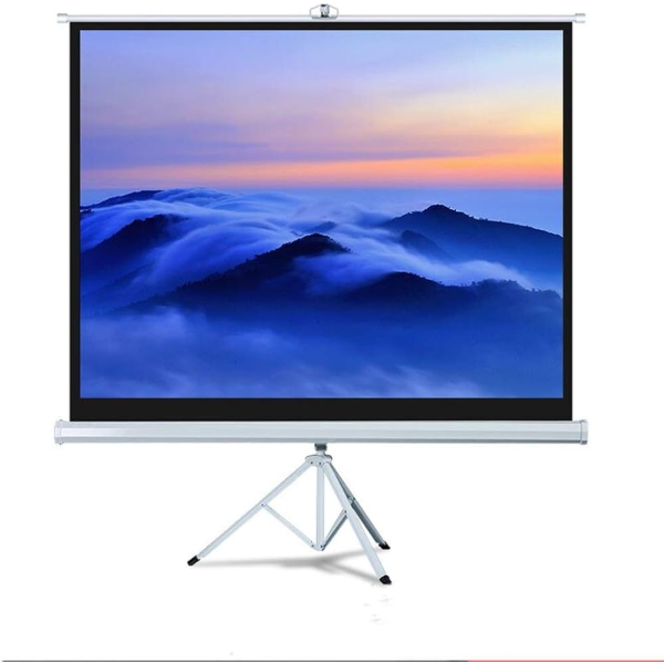 Light Wave TPS-200T Tripod Projector Screen – 200x200cm, 360° Rotation, PVC Canvas, Retractable