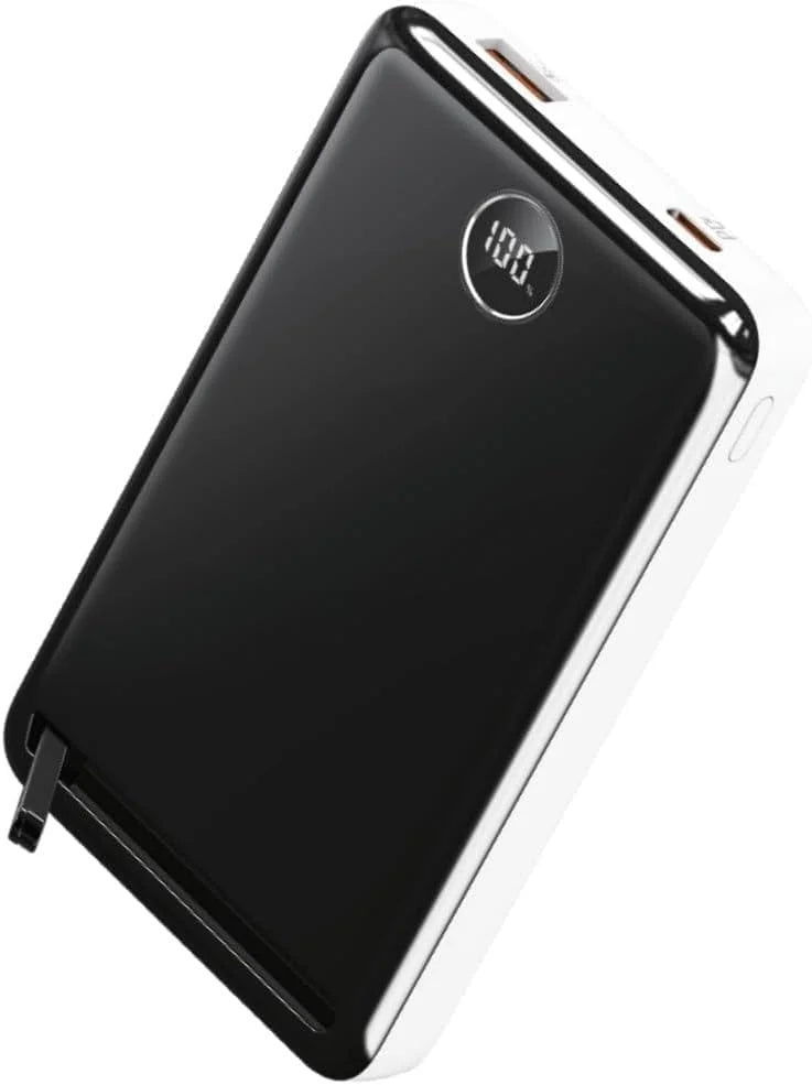 Lightwave 10,000mAh Magnetic Power Bank with Built-in Cable – USB-C1, USB-C2, USB-A1, USB-A2