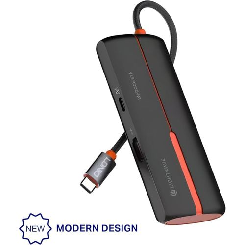 Lightwave USB-C 5-in-1 Multi-Functional Docking Station – Type-C to HDMI 4K@30Hz, 3x USB 3.0, PD 100W, 0.17M Cable, Black