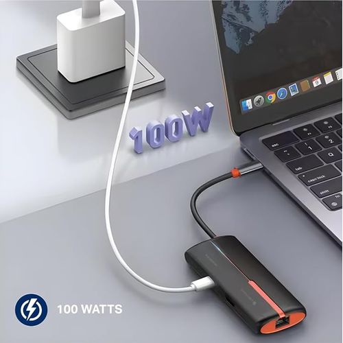 Lightwave USB-C 5-in-1 Multi-Functional Docking Station – Type-C to HDMI 4K@30Hz, 3x USB 3.0, PD 100W, 0.17M Cable, Black