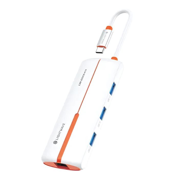 Lightwave USB-C 6-in-1 Multi-Functional Docking Station – Type-C to HDMI 4K@30Hz, 3x USB 3.0, PD 100W, High-Speed Data & Charging