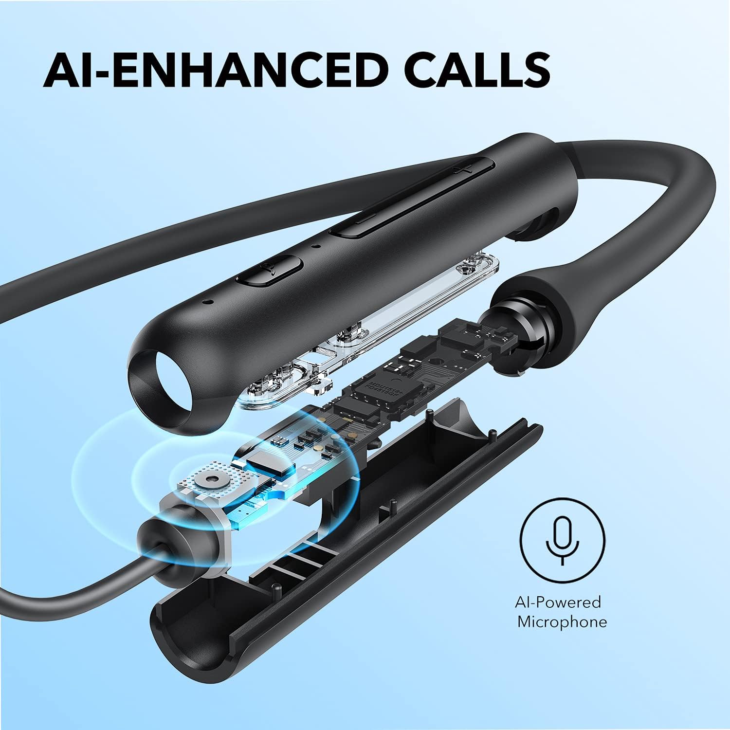 Anker Soundcore Life U2i Wireless Neckband Headphones | Upgraded 22H Playtime & AI-Enhanced Calls