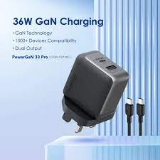 Oraimo PowerGaN 36 Pro 36W Wall Charger with USB-C & USB-A Ports