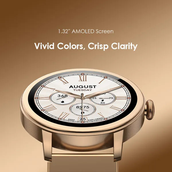 Oraimo Watch Muse OSW-831N | 1.32" AMOLED Smartwatch with 2 Straps & IP68 Waterproof