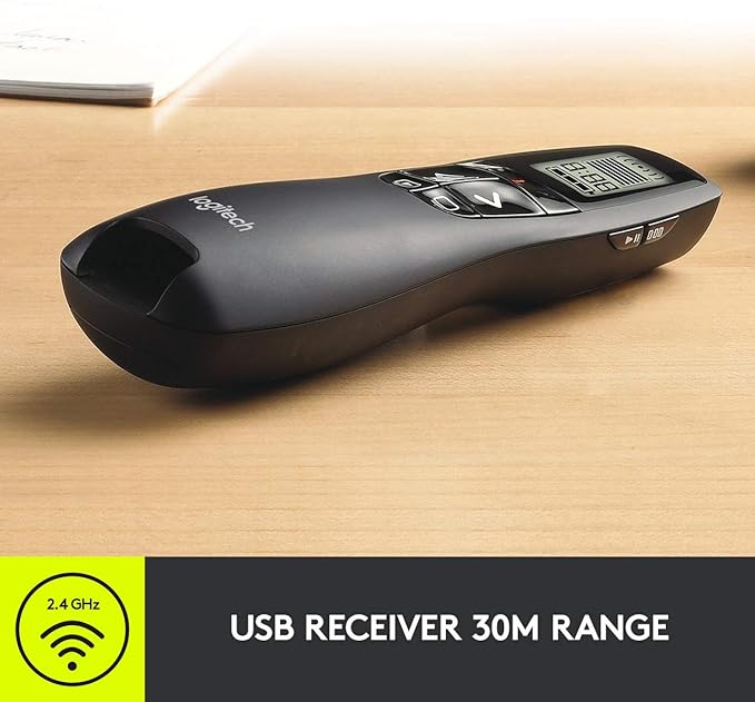Logitech R400 Wireless Presenter: Red Laser, 50ft Range & Slide Control