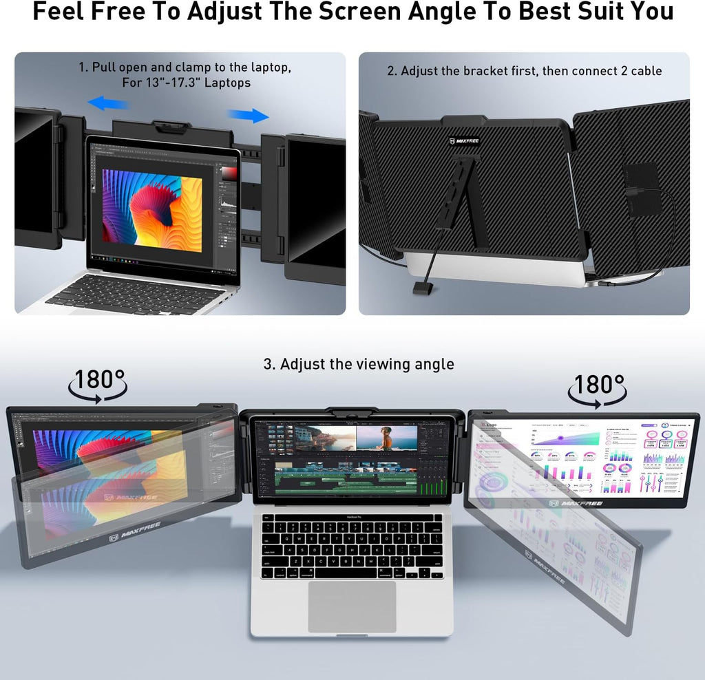 V2com S2 Triple Screen Extender Price in Kenya | 14" Dual Portable Monitors