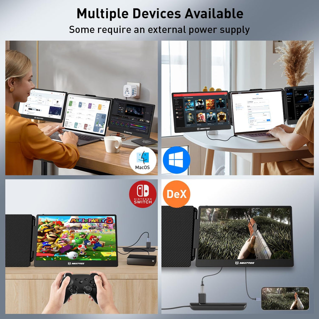 V2com S2 Triple Screen Extender Price in Kenya | 14" Dual Portable Monitors