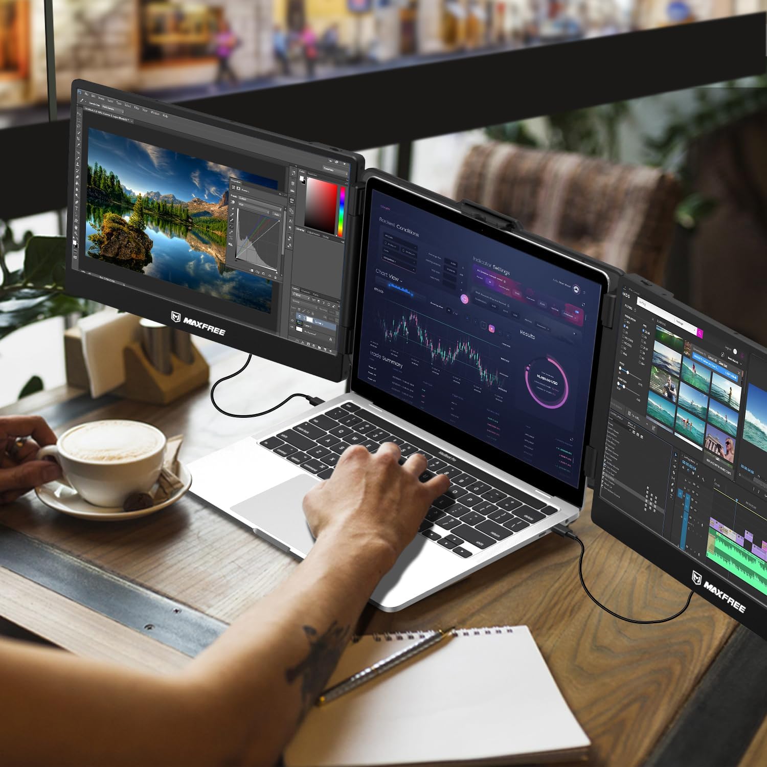 V2com S2 Triple Screen Extender Price in Kenya | 14" Dual Portable Monitors