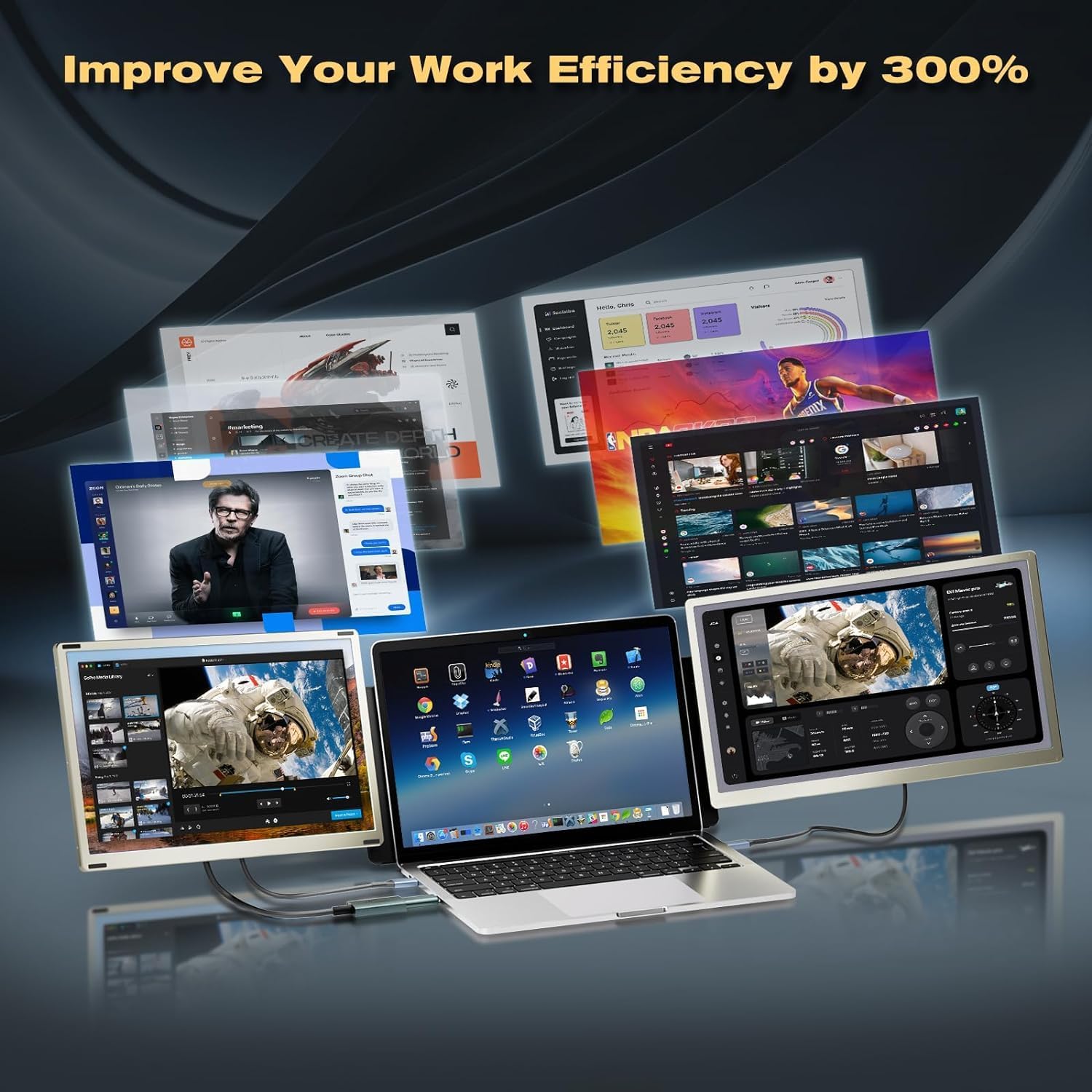 V2com S6 Triple Screen Extender Price in Kenya | 15.6" Portable Dual Monitors