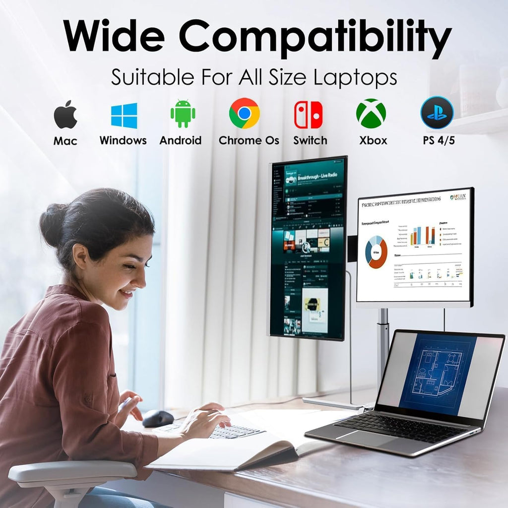 V2com Z2 Triple Screen Extender Price in Kenya | 15.6" Nitrogen Lift Monitor