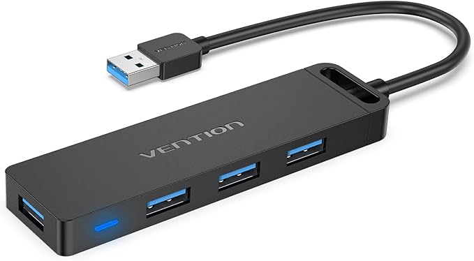 Vention 3-Port USB 3.0 Hub with LAN – 0.15M Cable, Black