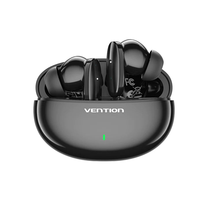 Vention HiFun True Wireless Bluetooth Earbuds – HiFi Stereo Earphones with Charging Case (Black)