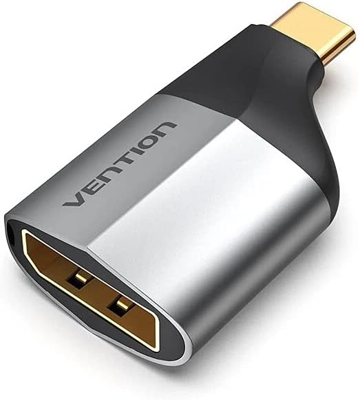 Vention USB-C to DisplayPort (DP) Adapter – Gray Metal, 4K UHD