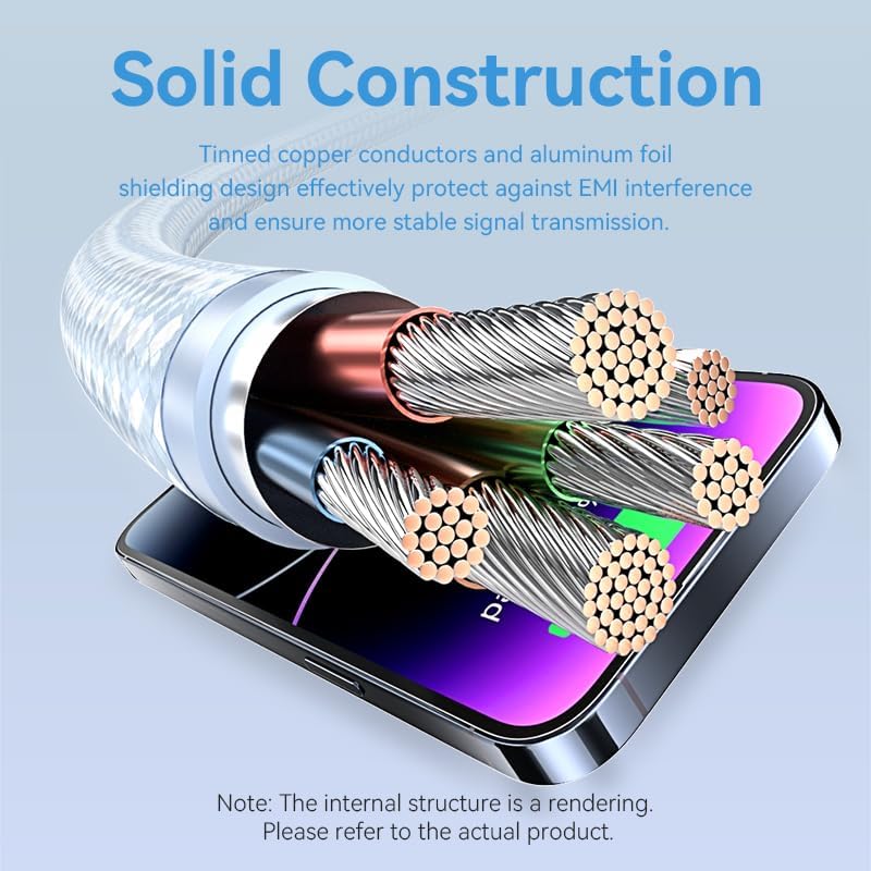 Vention USB-C to Lightning Cable 2M 3A – Fast Charging Aluminum Alloy