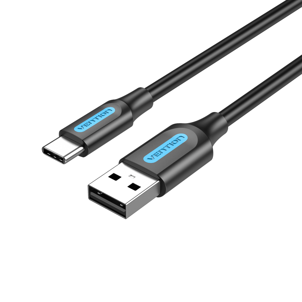 Vention USB 2.0 2-in-1 Cable 1.5M – USB-A to Micro-B & USB-C Fast Charging PVC (Black)