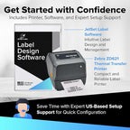 Zebra ZD421D Direct Thermal Desktop Label Printer | 4-Inch, 203 DPI, USB/Ethernet